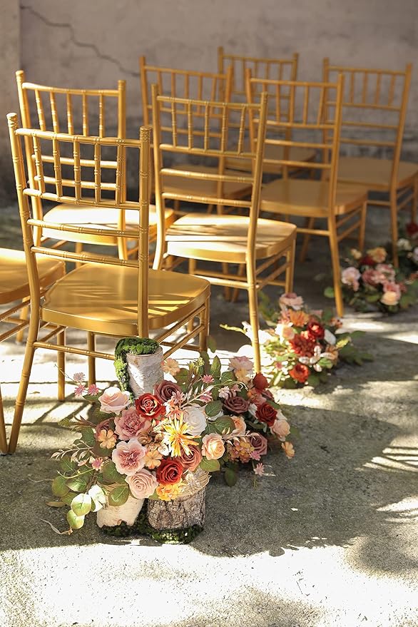 Serra Flora Artificial Flowers Combo Box Set Faux Flowers Bulk Flower Leaf with Stems for DIY Wedding Bouquets Centerpieces Baby Shower Party Home Decorations