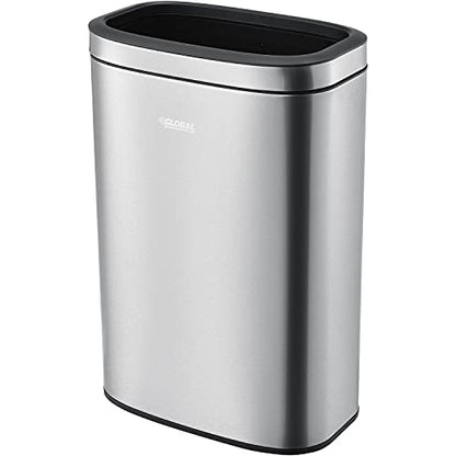 Global Industrial 10-1/2 Gallon Stainless Steel Slim Open Top Receptacle