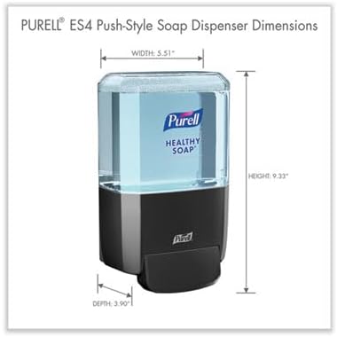 PURELL ES4 Manual Wall-Mounted Hand Soap Dispenser, Graphite, Compatible with 1200 mL PURELL Brand HEALTHY SOAP Refills (Pack of 1) - 5034-01 - Manufactured by GOJO, Inc.