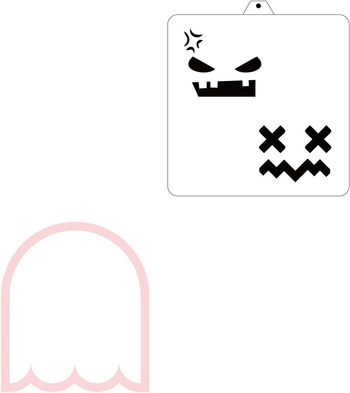 Halloween Ghost Faces Cookie Cutter and Stencil Set Bundle Kit PYO Cookies Paint Your Own Diy Bakery Fondant Sugar Happy Birthday Wedding Baby Candle