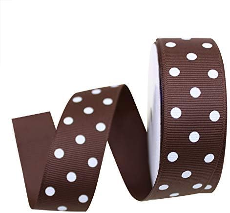 Grosgrain Ribbons 1 Inch Polka Dot Ribbon Set Swiss Dot Fabric Ribbon 35 Yards for Holiday Gift Wrap DIY Bow Hair Accessories Baby Shower Wedding Party Decoration (7 Color, 5 Yard Each)