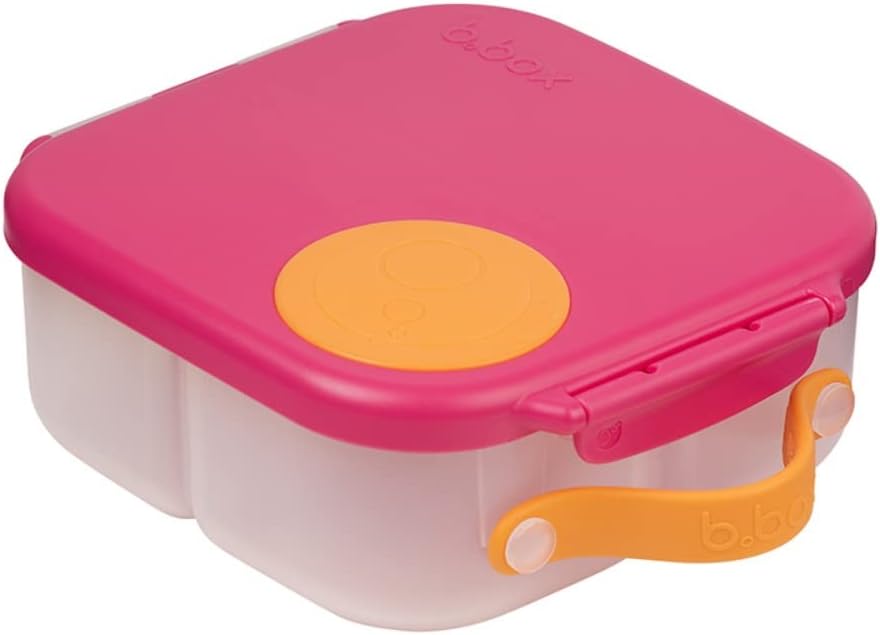 b.box Mini Lunch Box, Bento Box for Kids, Snack Container with 2 Leak Proof Compartments, Reusable Snack Containers with Lids, Kids Lunch Boxes Ages 3+, BPA Free, 4 1/4 Cup Capacity (Strawberry Shake)