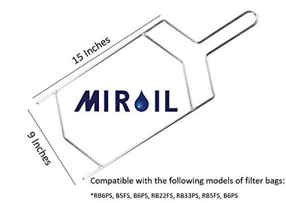 MirOil BF1A Fryer Oil Filter Bag Holder, Hot & Cold Cooking Oil for Oil Filtration for Deep Fryers, Fits on Top of Fryer Oil Filter Pots, Pails and Storage Containers, Extends Oil Life (FRAME ONLY)