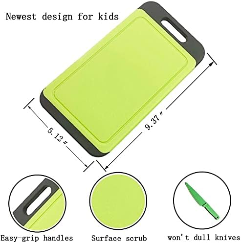 Mini Kitchen Cutting Board Mats, BPA Free, Dishwasher Safe, Juice Grooves, Thicker Boards, Easy Grip Handle, Non Porous, 2 pack
