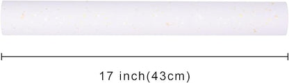 MAYPLUSS Thick Wrapping Paper Roll - 17Inch x 16.5Feet - Romantic Gold Shiny Flakes on Matte White Heavy Gift Wrap Paper with Silky Touch for Wedding, Birthday, Holiday, Christmas