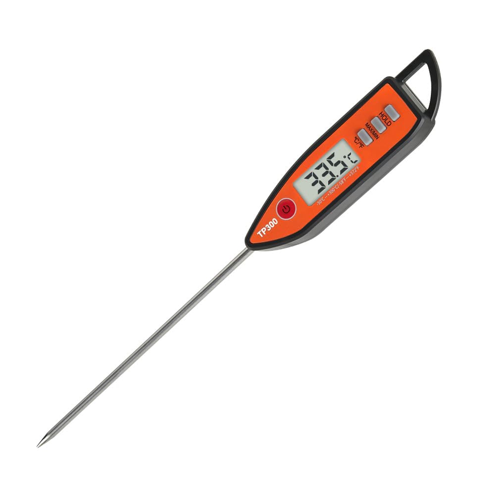 Wisebee Digital Meat Thermometer, Instant Read, ℃/℉ Switch, Long Stainless Steel Probe, Battery Powered, Food Thermometer for Cooking, Baking, Steak