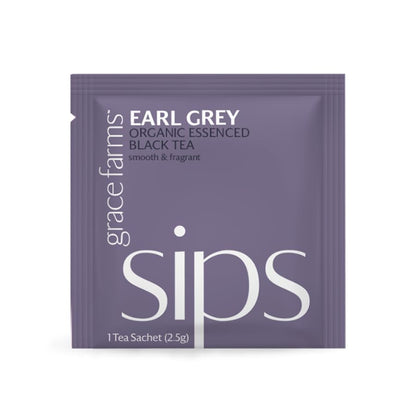 Grace Farms Organic Earl Grey Black Tea, (100 Enveloped Pyramid Sachets w/String & Tag) | Bergamot Oil | Fairtrade & Kosher | Gives Back 100% of Profits
