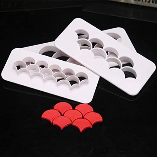12 Pcs Cake Fondant Cutter, Fish Scale Fondant Cutters 4 Size Geometric Biscuit Cutters Cake Decorating Cookie Cutter Cake Border Decorating Tool for
