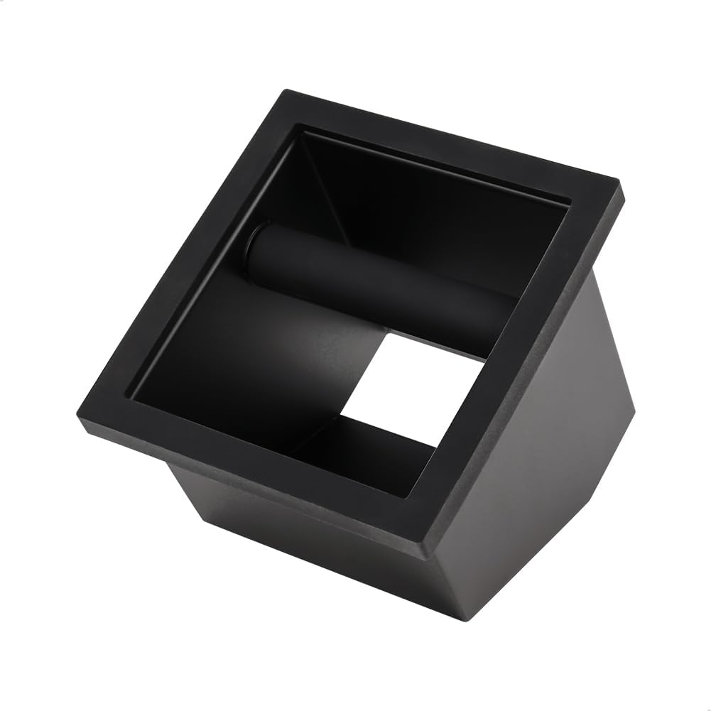 watchget Espresso Grounds Knock Box, Bottomless Chute with Removable Bar, Stainless Steel & Silicone Construction