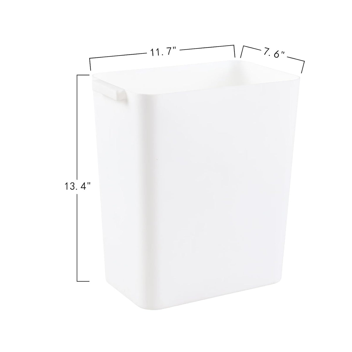 4.5 Gallon Deskside Plastic Wastebasket Rectangular, Open Garbage Container Basket for Office and Home, 3 Packs, White