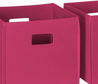 RiverRidge Folding Storage Bins with Handles Hot Pink Cube Storage Organizer for Closet, Bedroom & Playroom - Closet Organizers and Storage Set of 2