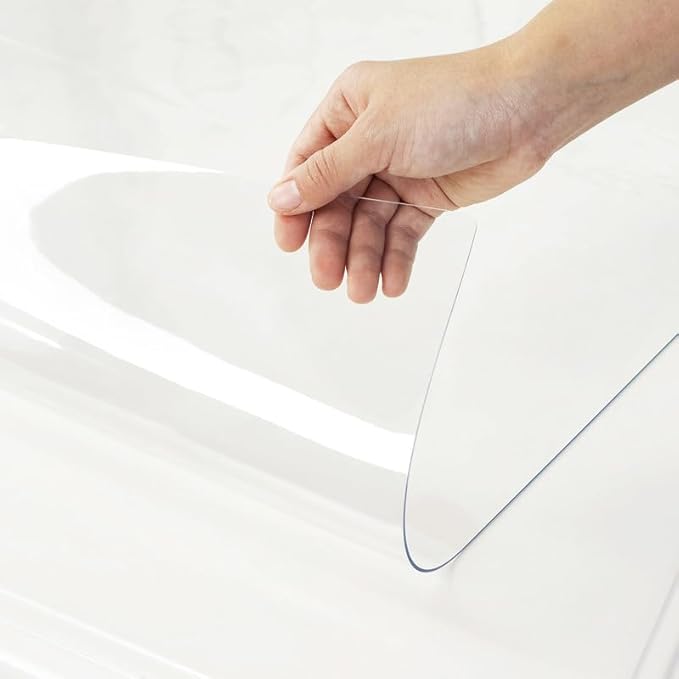 Warmstar Clear Table Cover Protector 34 x 84 Inch,1.5mm Thick Plastic Table Cover Rectangle,PVC Clear Table Protector,Desk Protector Mat for Kitchen, Dresser, Writing Desk，Dining Room Table