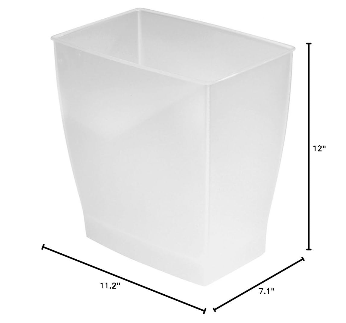 iDesign Small Bathroom Trash Can, Ideal for Primary and Guest Bathroom or Office, Frost, Made in USA