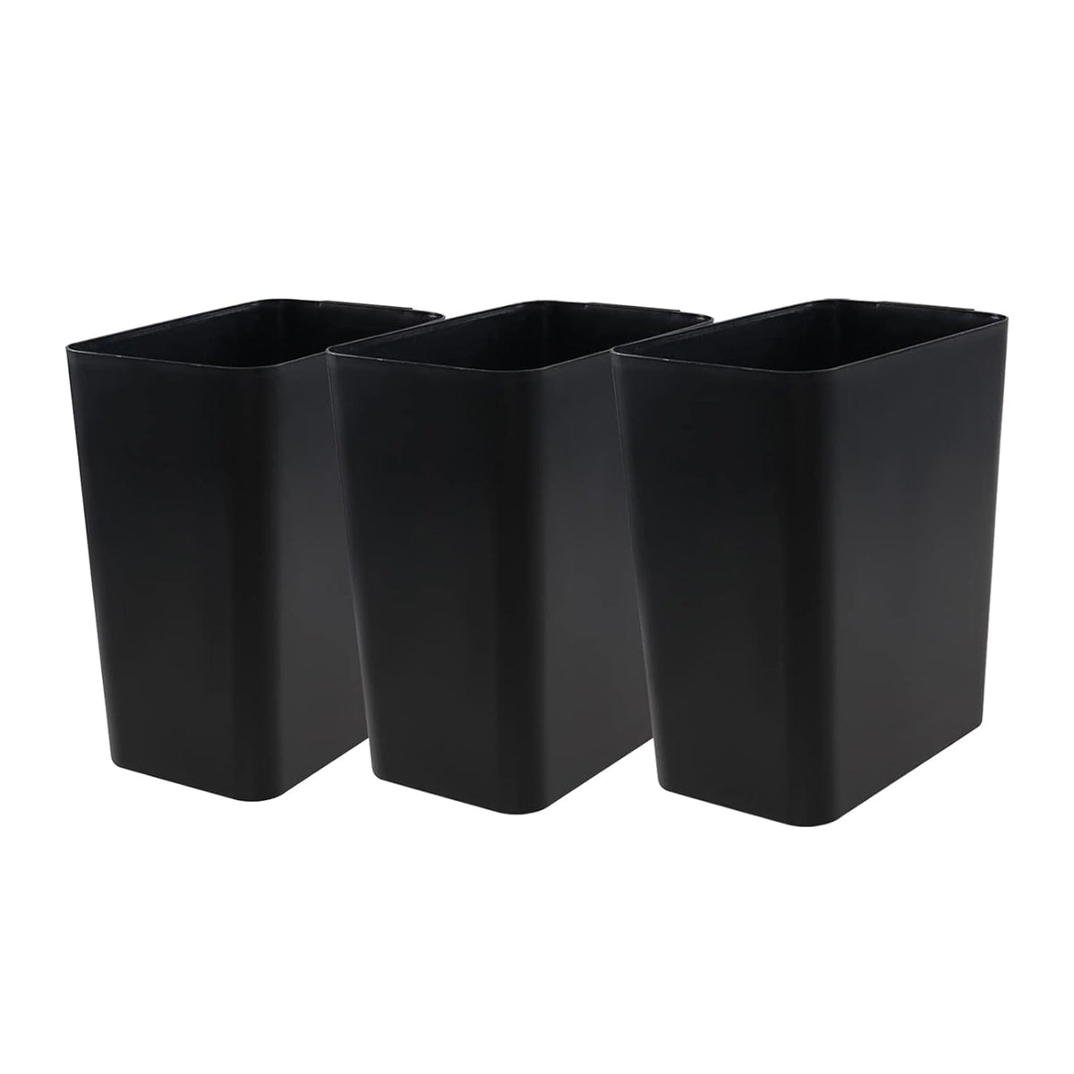 Gainhope 3-Pack 4.5 Gallon Plastic Small Trash Can Wastebasket, Black Garbage Container Bin for Under Desk, Office, Bathroom, Living Room, Classroom