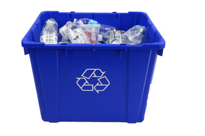 14 Gallon Blue Indoor or Outdoor Recycling Bin Stackable Made in The USA from 100% Recycled Products