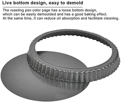 RICHSC-PAN Tart Pan, 9 Inch Tart Pans, Non-Stick Removable Loose Bottom.