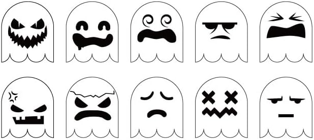 Halloween Ghost Faces Cookie Cutter and Stencil Set Bundle Kit PYO Cookies Paint Your Own Diy Bakery Fondant Sugar Happy Birthday Wedding Baby Candle