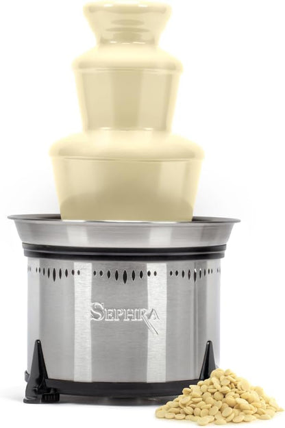 Sephra Belgian WHITE Fondue Chocolate - Fountain Ready Imported Belgian Chocolate for Melting - Organic Baking Chocolate - White Couverture Chocolate HALAL, Vegan & Gluten Free, 2lbs