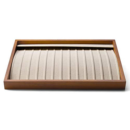 Oirlv Wood 13 Grids Necklace/Bracelet/Pendant Display Tray Jewelry Drawer Organizer Stackable Jewelry Trays (Creamy-white)