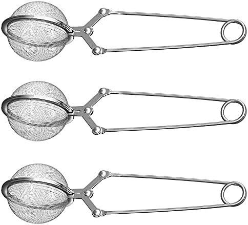 Snap Ball Tea Strainer 3 Pack Tea Infuser with Handle Tea Mesh Infuser Snap Ball Strainer Steep Loose Leaf Tea Infuser Fine Mesh Ball Tea Filter