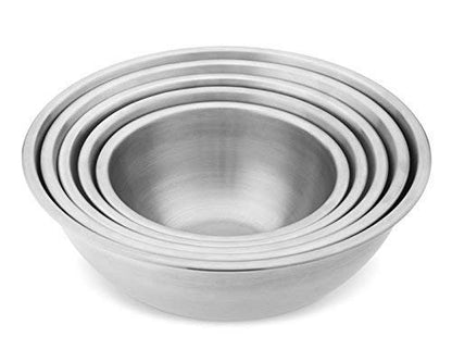 Tiger Chef Stainless Steel Mixing Bowls Set for Kitchen - Nesting Prep Bowls (Set of 6)