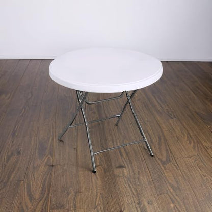 SUPER DEAL 32in Cocktail Table, Indoor Outdoor Portable High Top Table, Plastic Round Bar Height Folding Table for Party Wedding Event, White