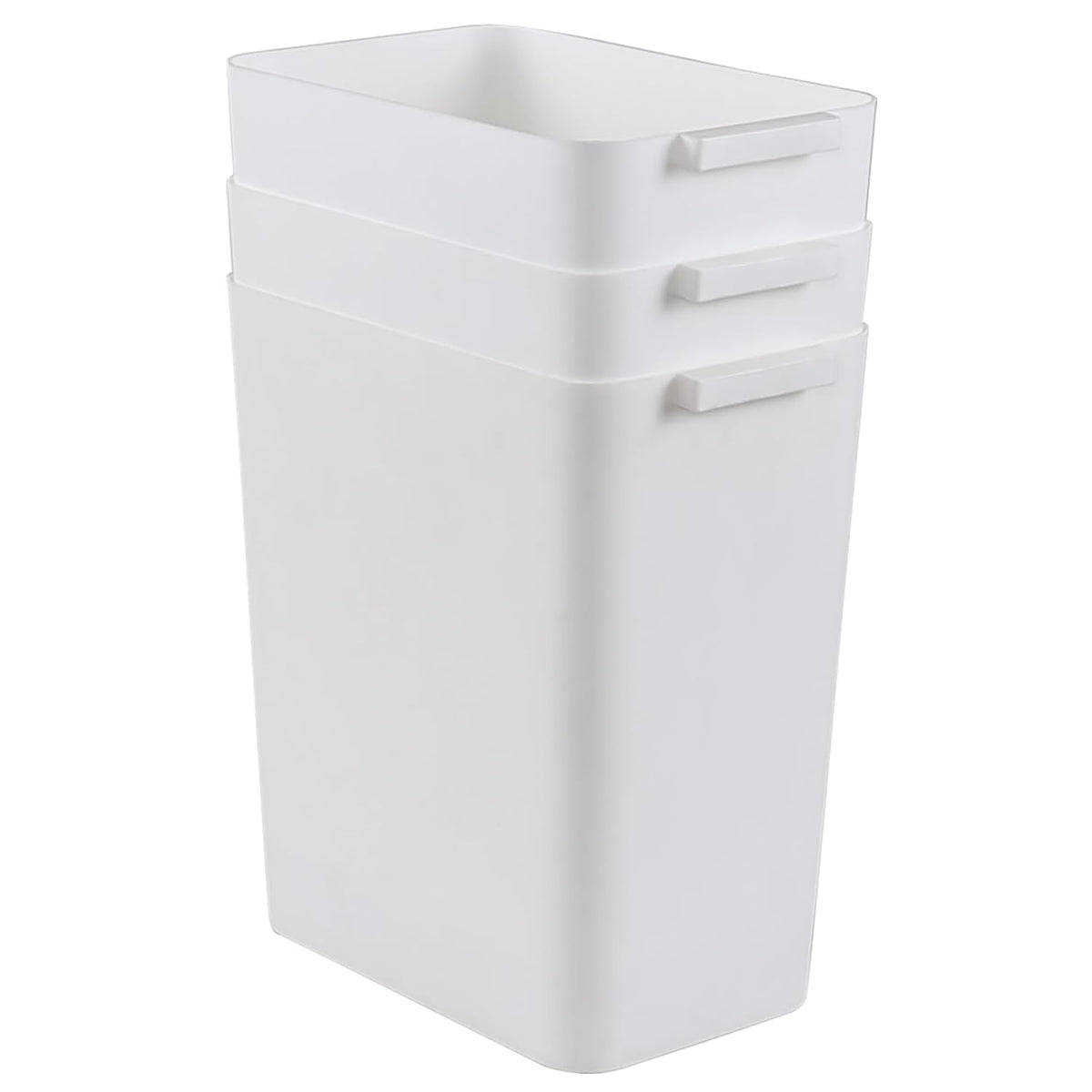 Zopnny 3-Pack 4.5 Gallon Plastic Small Trash Can Wastebasket, Slim Waste Basket for Bathroom, Bedroom, Home Office, Living Room, Kitchen (White)
