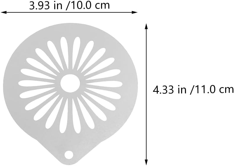 Doitool 6 Pcs Coffee Stencils Latte Art Stainless Steel Cappuccino Templates Coffee Templates for DIY Cupcake Mousse Hot Chocolate Milk Foam