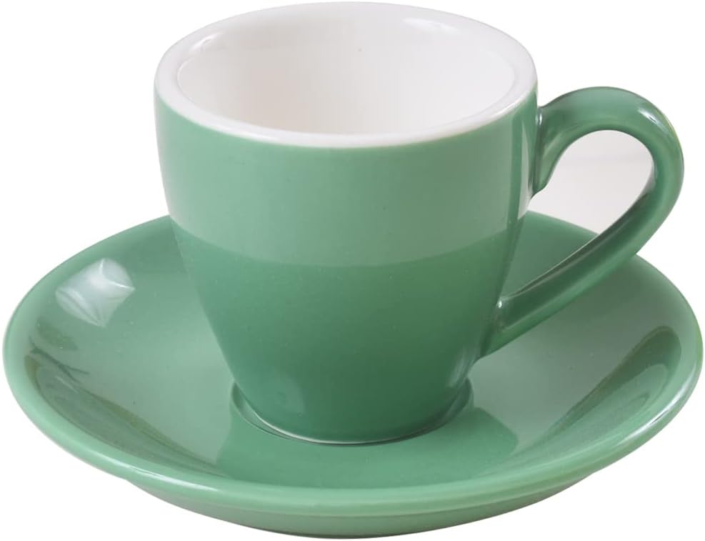 Porcelain Espresso Cup with Saucer, Espresso shot Cup, 80ml/2.7Oz, Cyan