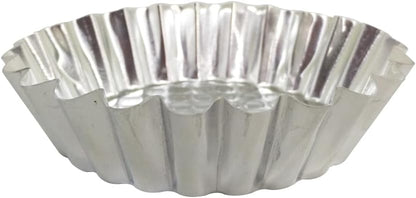 MYStar Set of 20, 3-3/4" Fluted Design Round Shape Non-stick Aluminum Tart Mold, Mini Pie Tin, Tartlet Pan