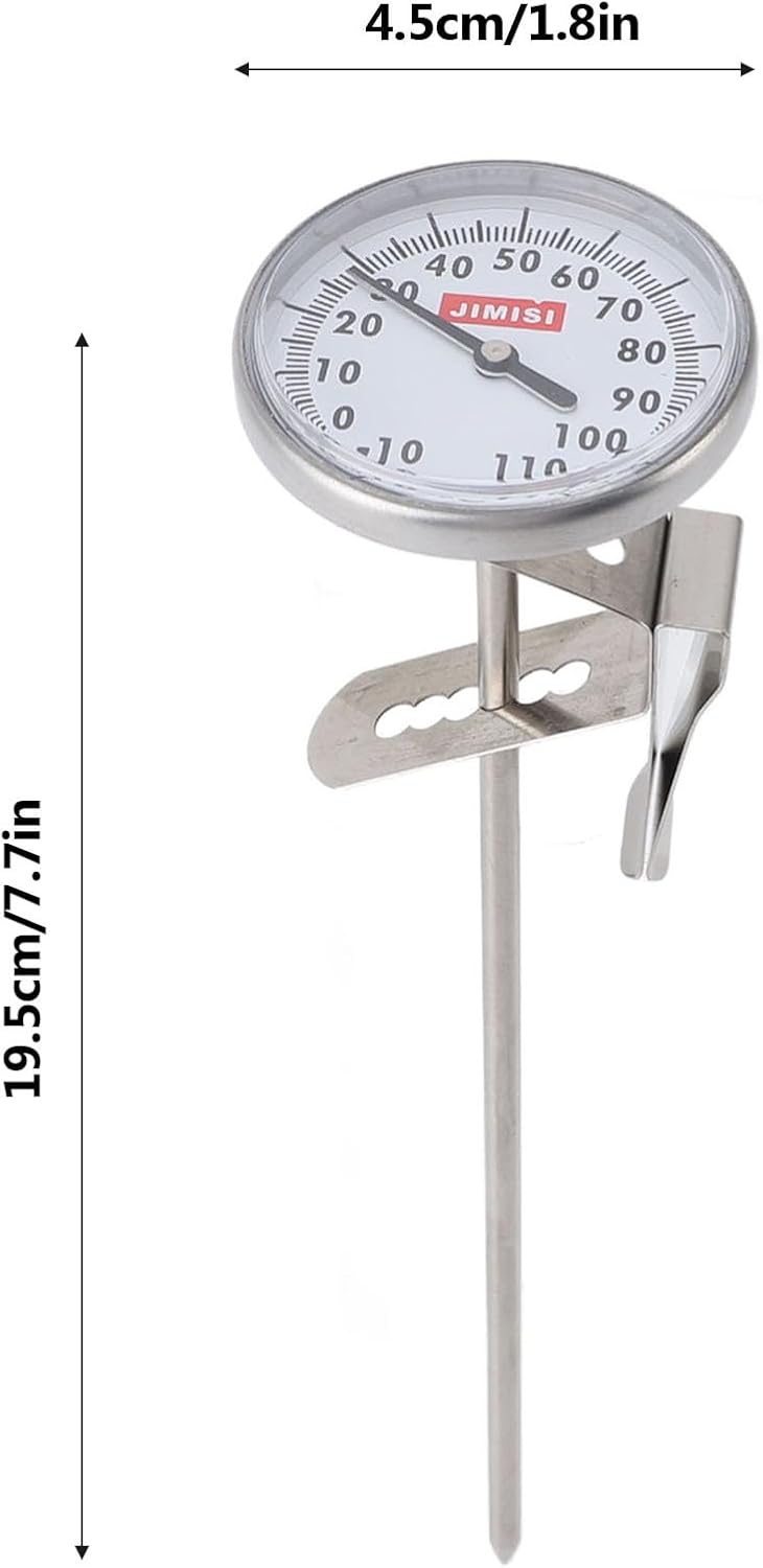 7.7 Inch Milk Thermometer for Steaming Milk, Water Milk Coffee Liquid Thermometer