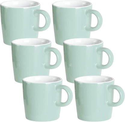 homEdge Mini Procelain Espresso Cup, 4 Ounces / 120 ml Tiny Coffee Mugs Ceramic Demitasse for Espresso, Tea- Set of 6, Turquoise