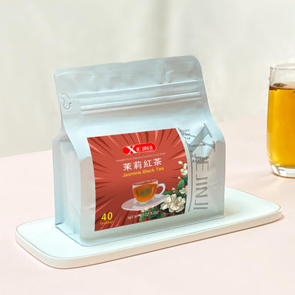 Xiejinji Jasmine Black Tea - 40 Count, Special Blend Black Tea with Jasmine, Fragrant Floral Aroma, Eco-Conscious Tea Bags, 4.5 Oz