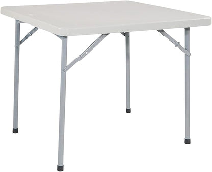 Office Star Resin Sqaure Multipurpose Table with Collapsible Legs, Indoor Outdoor Use for Banquets, Picnics, and Parties, 36 Inch, Square