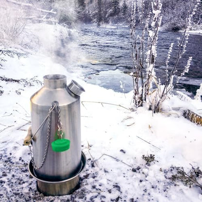 Base Camp' Kelly Kettle® 54fl.oz. | Stainless Steel | Whistles When Boiled | Kettle & Camp Stove in one | Ultra-fast | Wood Fuelled | NO Batteries/Gas | Camping, Fishing, Scouts, Picnics, Emergencies