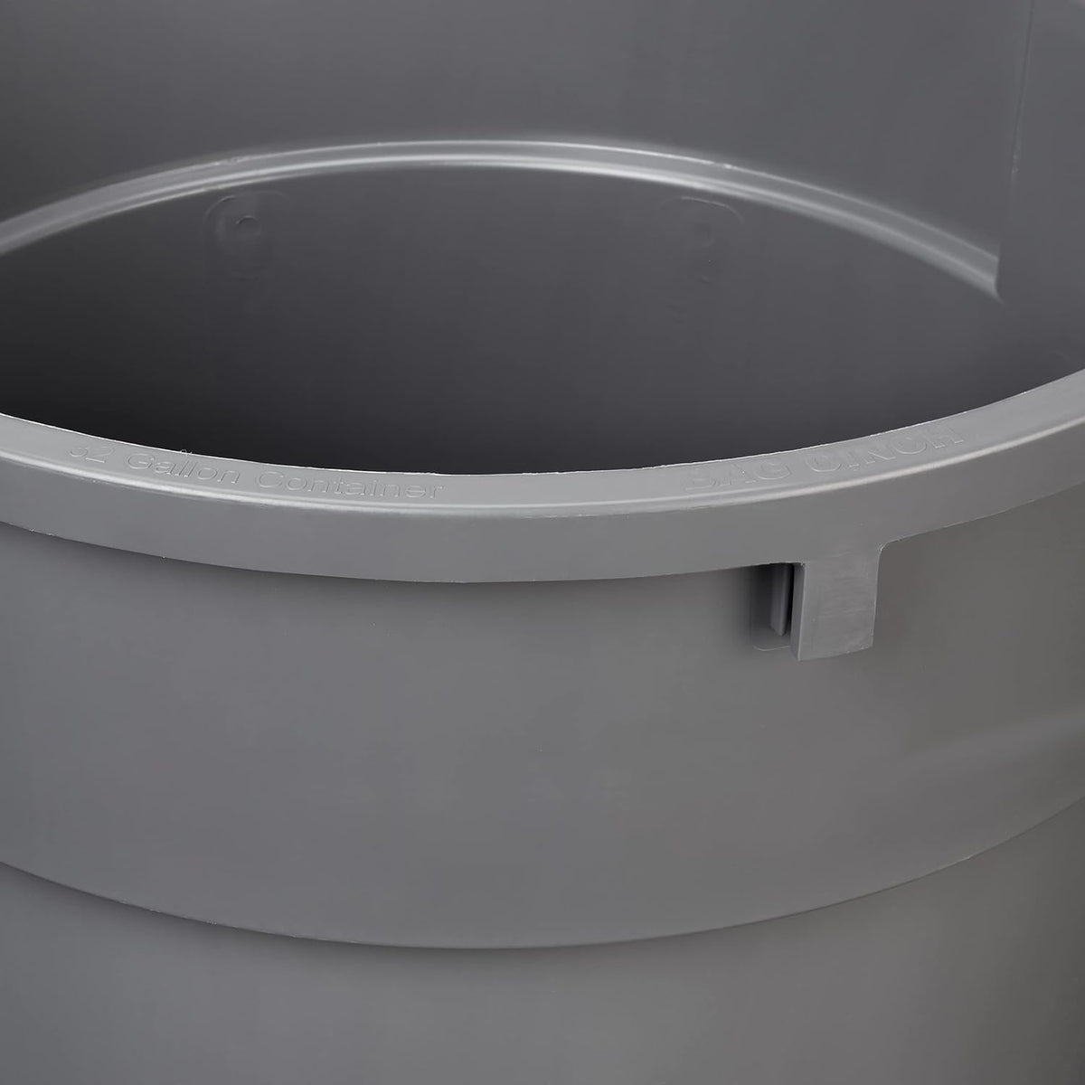 Amazon Basics Heavy Duty Durable Round Trash Can, Grey, 32 gallon (Pack of 2)