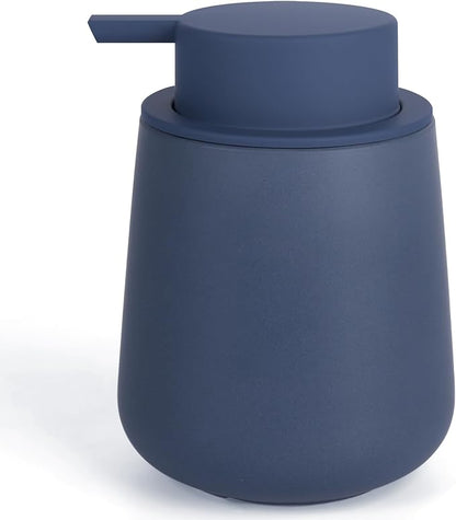 Bosilunlife Soap Dispenser Bathroom - Blue Ceramic Soap Dispenser Lotion Hand Pump Dish Soap Bottle for Kitchen 12oz Refillable Liquid Hand Wash Dispenser for Bathroom