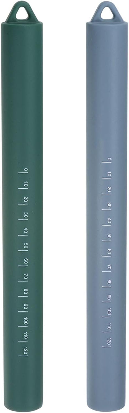 HARFINGTON 2pcs Silicone Rolling Pin 10" Stainless Silicone Surface Non-Stick Stainless Steel Inner Core Dough Roller Kitchen Roller for Baking Pastry Pizza Fondant Bread, Blue,Dark Green