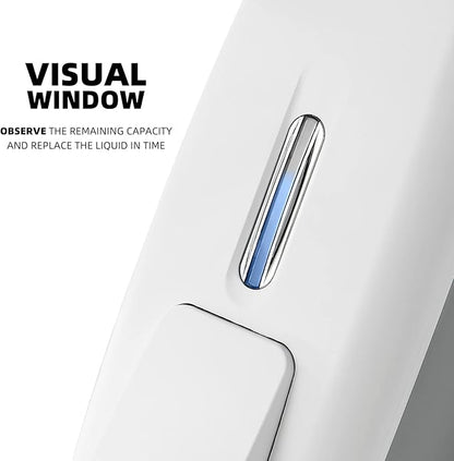 Soap Dispenser Wall Mount Adhesive Commercial Soap Dispenser 800ml No Drill Hand Sanitizer Dispenser for Bathroom Support Liquid and Gel,White-PN9088