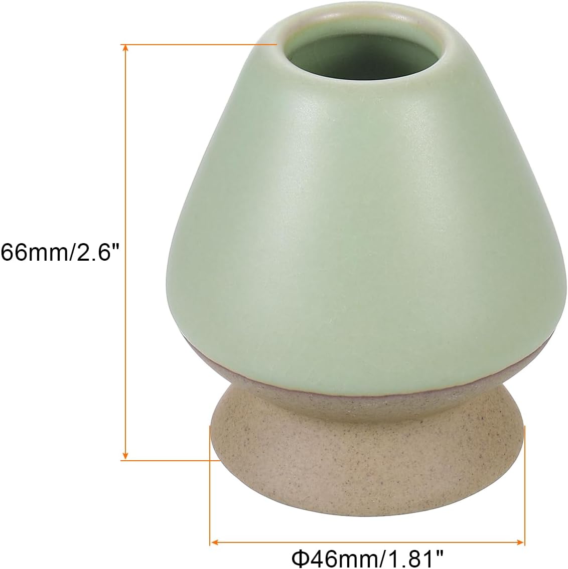HARFINGTON Ceramic Chasen Stand 66mm Matcha Whisk Holder Teas Set Whisks Stand Traditional Matcha Tea Chasen Holder Tea Set Accessories for Tea Tasting, Gray Green