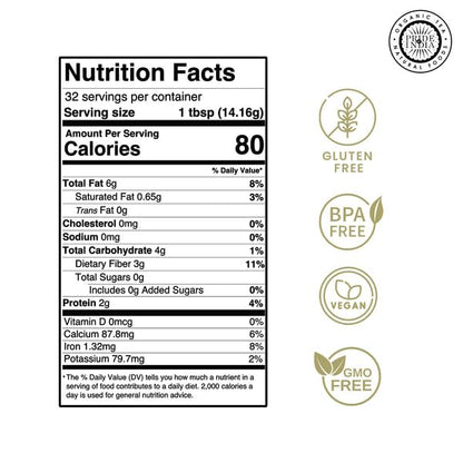 Pride of India - PACK of 6 - Triple Omega Superseed Flour 1 lbs (454 gm) Nutty Earthy Taste Milled in Small Batches | Chia Flax Sesame Seed mix | Used for Cooking Baking Coating Muffins Smoothies