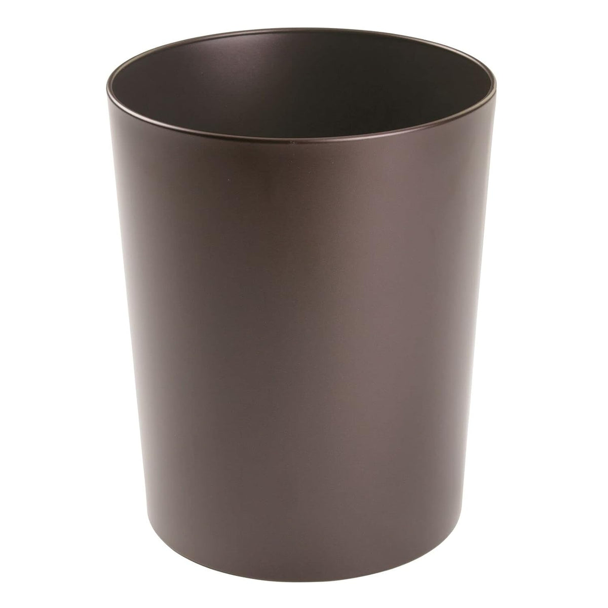 mDesign Round Metal Small 1.7 Gallon Recycle Trash Can Wastebasket, Garbage Container Bin for Bathrooms, Kitchen, Bedroom, Home Office - Durable Stainless Steel - Mirri Collection - Bronze