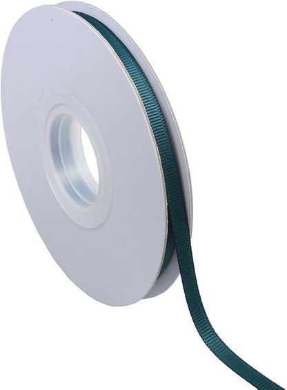 Ribbonitlux 1/4" Wide Solid Grosgrain Ribbon 25 Yards (347-Teal）, Set for Gift Wrapping, Party Decor, Sewing Applications, Wedding and Craft
