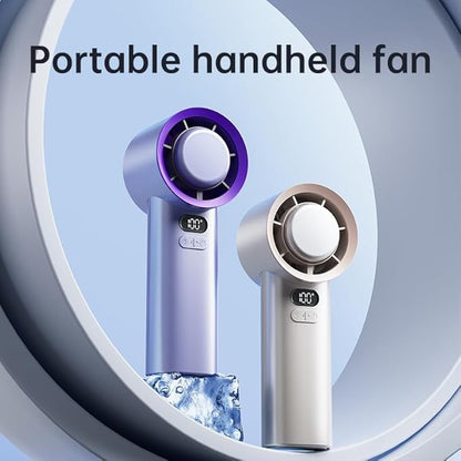 MUXNW Portable Fan For Travel Mini: Small Pocket Handheld Fan Personal Rechargeable Turbo Battery Operated USB High Speed Keeping Cool In Hot Weather Summer Beach For Women - Gray