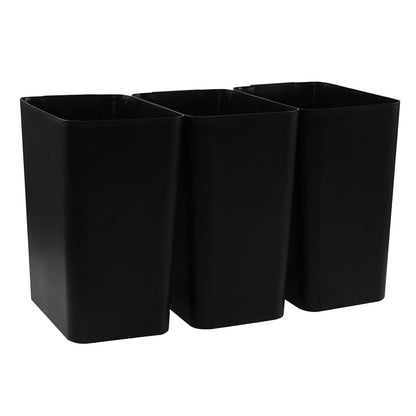 Xyskin 4.5 Gallon Plastic Garbage Bin, Deskside Wastebasket, Waste Can, Black, 3 Pack