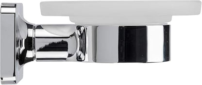 Croydex Flexi-Fix Easy to Fit Shoreditch Soap Dish and Holder with Zinc Alloy Construction, Chrome
