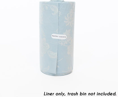 Happy Haven Bathroom Trash Bags for 2,3,4 Gallon Trash Can, Small Garbage Bags - Bedroom & Bathroom, Decorative Cute Wastebasket Liner - 50 Count (Light Blue Botanical)