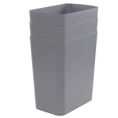 3-Pack 4.5 Gallon Trash Can, Gray Waste Bin for Under Desk, Kitchen, Home, Office