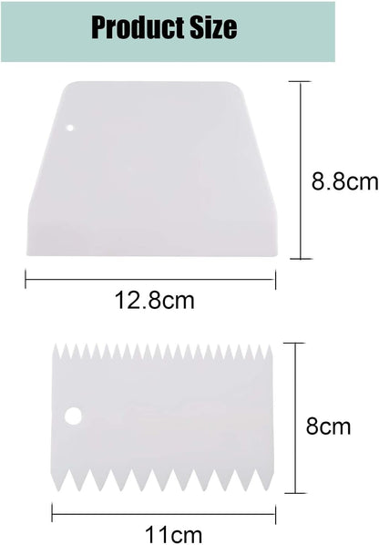 Dough Scraper Plastic Bench Scraper, Dough Scraper Tool Dough Cutter, Flexible Bench Scraper for Making Bread Pizza, 4 PCS