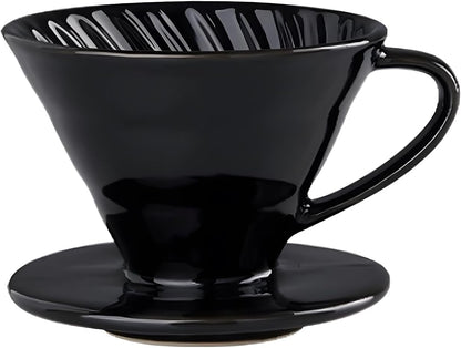 Pour Over Coffee Maker, Single Cup Coffee Dripper, Manual Porcelain Slow Brewing Accessories for Travel, Camping, Office, Home, Cafe